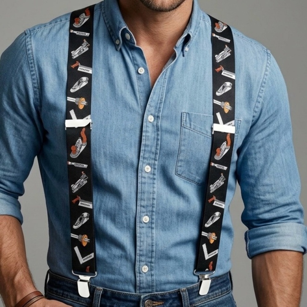 Veritas Woodworking Print Suspenders 42" - great gift!
